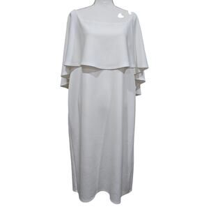Asos White Cape Sleeve Midi Dress Plus Size 18